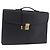 LOEWE Business Bag Leder Schwarz Goldfarben Auth ep15399