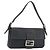 FENDI Celeria Mamma Baguette Schultertasche aus Leder Grau Silber Authentisch yk20674M Braun