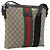 Borsa a tracolla GUCCI GG Supreme Web Sherry Line Beige Argento 337111 Auth 192620