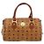 Bolsa Boston MCM Logogram Vicetos em PVC e couro marrom com detalhes dourados Auth 194565 - vista 13