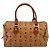 Bolsa Boston MCM Logogram Vicetos em PVC e couro marrom com detalhes dourados Auth 194565 - vista 2