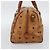 Bolsa Boston MCM Logogram Vicetos em PVC e couro marrom com detalhes dourados Auth 194565 - vista 4
