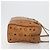 Borsa MCM Vicetos Logogram PVC Pelle Marrone Oro Auth bs36278 D'oro - vista 3