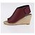 Céline Sandali CELINE in rafia con suola a zeppa EU37 Beige Bordeaux Auth ar14143M Bordò - vista 20
