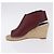 Céline Sandali CELINE in rafia con suola a zeppa EU37 Beige Bordeaux Auth ar14143M Bordò - vista 5