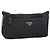 Borsa a Spalla PRADA Nylon Nero Argento Auth hk4001