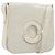 Céline CELINE Circle Schultertasche Lackleder Elfenbein Silber Auth 192674 Roh
