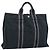 Hermès Borsa Fourre Tout MM HERMES Canvas 3 Set Navy Black Red Auth fm5405A Nero Argento