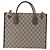 GUCCI GG Supreme Donald duck Hand Bag PVC 2way Beige Oro 648134 Auth BA14327M Dorado - vista 2