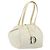 Christian Dior Handtasche Nylon Weiß Silber Authentisch ep15448