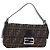 FENDI Zucca Canvas Mamma Baguette Borsa a Spalla Marrone Nero Auth 192625SAM