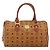 Borsa Boston MCM Logogram Vicetos in PVC e pelle Marrone Oro Auth 193811 D'oro - vista 13