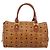 Borsa Boston MCM Logogram Vicetos in PVC e pelle Marrone Oro Auth 193811 D'oro - vista 2