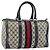 Borsa Boston GUCCI GG Supreme Sherry Line PVC Blu Navy Oro Auth 192619 D'oro