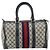 Borsa Boston GUCCI GG Supreme Sherry Line PVC Blu Navy Oro Auth 192619 D'oro - vista 2