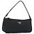 PRADA Accessory Pouch Nylon Black Silver Auth 191130A Silvery