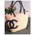 Borsa Shopper Chanel Grand Shopping Cambon Pelle Trapuntata Beige e Nera Nero - vista 12