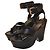 Victoria Beckham Sandali con zeppa in pelle nera Nero
