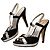 Sandali con tacco Balmain neri e argento Nero