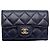 Chanel Tarjetero de piel caviar acolchado - Navy Azul oscuro