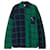 Loewe x Suna Fujita Karomuster Wollpullover Grün Dunkelblau