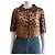Chaqueta corta Dolce & Gabbana con estampado de leopardo Castaño