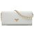 Portafoglio con catena Prada White Saffiano Lux Bianco