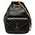 Borsa a secchiello Joe in agnello chevron mini nero Saint Laurent