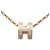 Collier pendentif Hermès Mini Pop H en émail rose or rose Doré  - vue 3