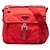 Borsa Messenger Prada Red Saffiano Trimmed Tessuto Zip Buckle Rosso