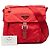 Borsa Messenger Prada Red Saffiano Trimmed Tessuto Zip Buckle Rosso - vista 7