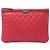 Clutch Chanel Red Medium Quilted Lambskin Chain Boy O Case Rosso