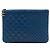 Chanel Blue Medium Bi Quilted Lambskin O Case Clutch