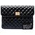 Clutch Chanel Black CC Quilted Patent Flap Nero - vista 7