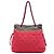 Tote Chanel Red CC Quilted Denim Grosgrain Drawstring Vermelho