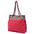 Tote Chanel Red CC Quilted Denim Grosgrain Drawstring Vermelho - vista 2