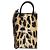 Balenciaga Mini Shopping Phone Holder mit braunem Leopardenmuster und Logo