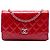 Chanel Red CC gesteppte Patentleder Wallet On Chain Rot