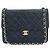 Chanel Vintage Classic gesteppte Lammfell Schultertasche und Umhängetasche mit Einzelflip Schwarz - Ansicht 11