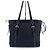 Prada Borsa shopper a tracolla in nylon Pocono con logo argento Blu - vista 3