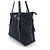 Prada Borsa shopper a tracolla in nylon Pocono con logo argento Blu - vista 5