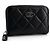 Chanel Tarjetero de piel caviar con cremallera plateada Negro