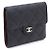 Chanel Portafoglio da donna Small Flap in Caviar Argento CC Nero - vista 2