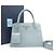 Prada Piccola borsa tote e a tracolla in pelle Saffiano monocromatica Sky Blue - vista 11