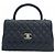 Chanel Borsa Tote Coco Handle Medium Caviar Skin Top Handle Nera Nero - vista 2