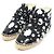 Chanel Espadrillas da donna in tweed nero verniciato con logo CC - vista 2