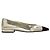 Chanel Scarpe basse bicolore Coco Mark Argento e Nero vernice
