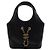 Chanel Piccola borsa tote in pelle di vitello nera con logo CC dorato Nero - vista 2