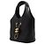 Chanel Piccola borsa tote in pelle di vitello nera con logo CC dorato Nero - vista 3
