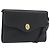 Bolso de hombro Christian Dior de cuero negro y dorado Auth ep15545A